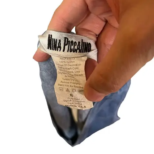 Vintage Nina Piccalino Unique Denim Vest Size 8 Blue