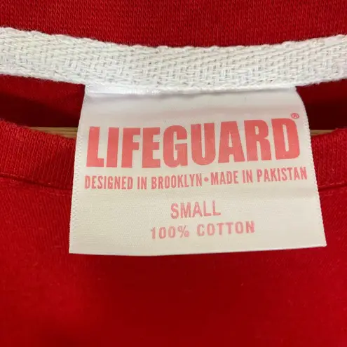 Lifeguard baseball jersey tee red white New York graphic Unisex size small