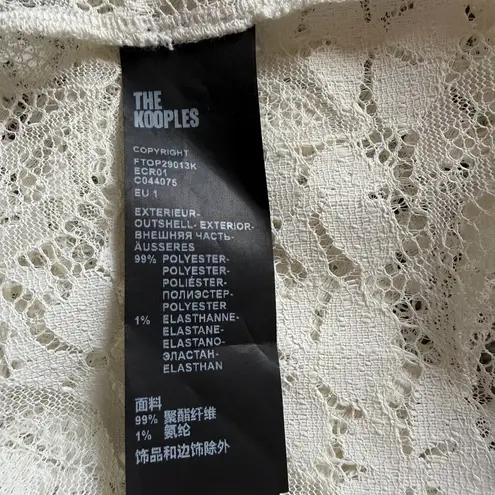 The Kooples Stretch Lace Fitted Tank Top Off White Round Neck Women’s Size 1 NWT