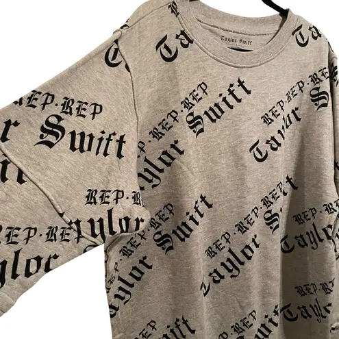 Taylor Swift Rep Rep Rep Gray Zipper Sleeve Reputation Sweatshirt L