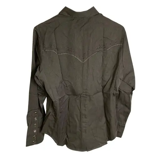 Vtg Scully Womens Western Shirt Small Brown Pearl Snap Embroider Cowgirl NWT