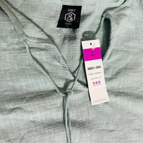 Agnes & Dora NWT Tassel Cover Up Green XL Sustainable Resortwear Vacay Coastal