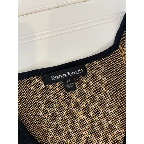 Jealous Tomato Black Cropped V-neck 3/4 Sleeve Pullover Top Size M