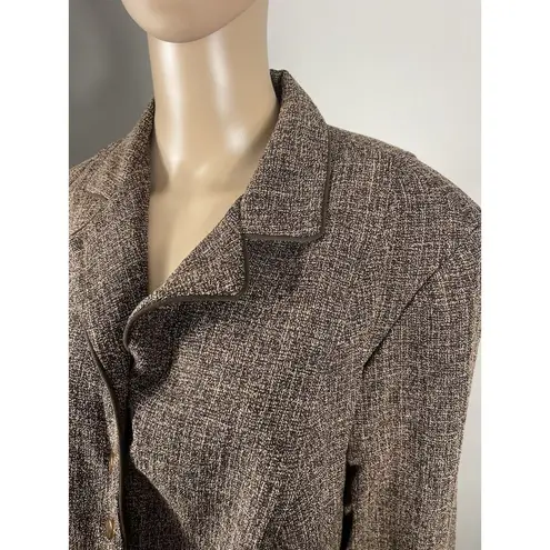 Positive Attitude Women's Brown Tweed Marled Jacket Size 18 B