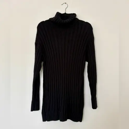 Splendid  Felicity Black Turtleneck Long Sleeve Mini Sweater Dress Cottagecore