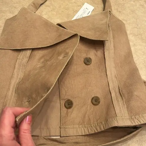 Making the Cut Deconstructed Strapless Corset halter Top size Medium corduroy