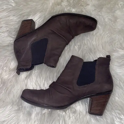 Paul Green  Brown Nubuck Suede Leather Ankle Boots