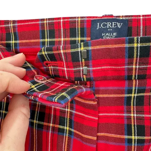 J Crew Kallie Pant Women Size 16 Red Plaid Straight Leg Preppy Chic NWT