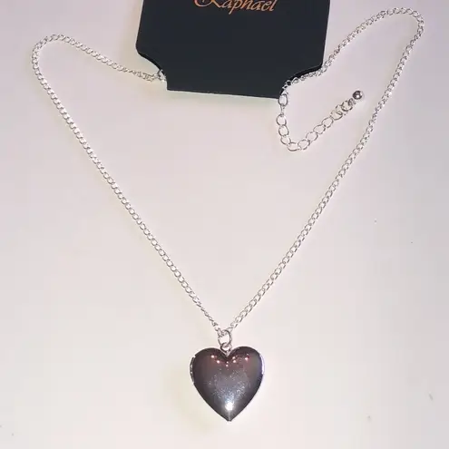 Raphael Silver Tone Boho Heart Locket Pendant Necklace