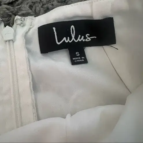 Lulus white crotchet lace mini skirt