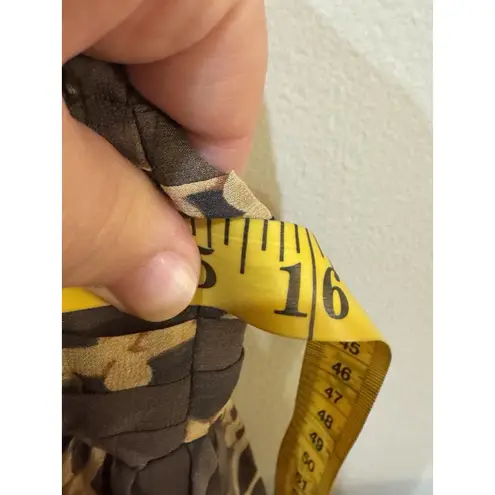 Speigel 100% Silk Chain Link Dress Y2K 2000's Empire Waist Size 6 Equestrian Brown