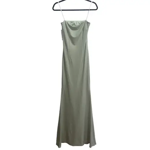 Katie May NEW NWT Mary Kate Strapless Drape Back Gown Sage Green