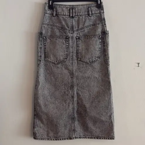 Isabel Marant Étoile Toria Denim Midi Jean Skirt in Washed Gray Size FR 34 NWT