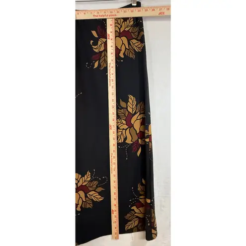 Vintage First Option S Floral Midi Skirt Black Moody Whimsigoth Dark Summer Cute