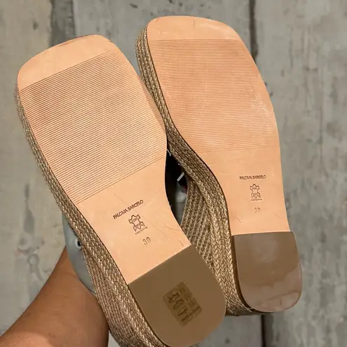 Paloma Barcelo NWOB 39 Tess Slip On Espadrille Platform Wedge Sandals Leather Green Size 8.5