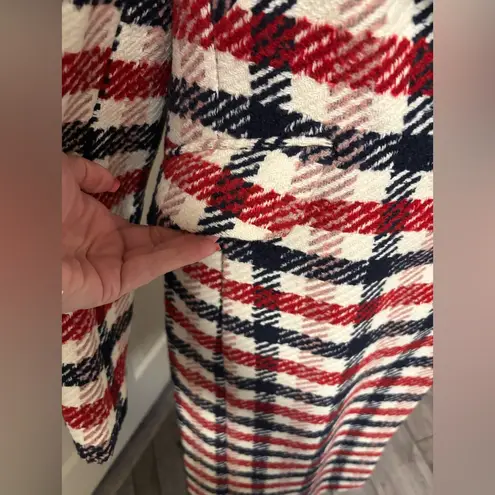 Boden Tweed Wool Blend Coat With Removable Faux Fur Collar Size 8P