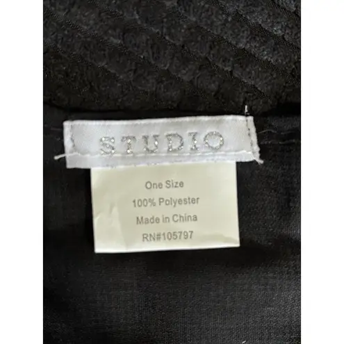 Studio Black Pashmina Rhinstones OS Polyester Size 26" Wide X 72" Long