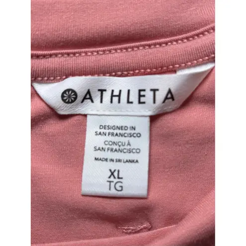Athleta Elemental Long Sleeve Conch Pink Top XL Pleated Flowy Athleisure