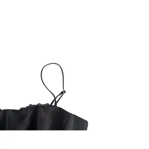 WHITE FOX Black Lace Trim Crop Tank Top Size XL