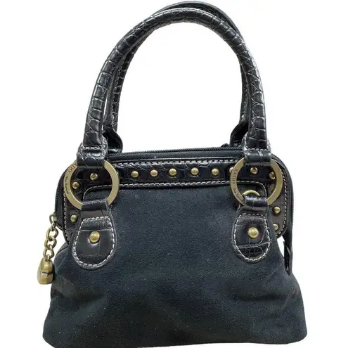 Kathy Van Zeeland Womens Black Faux Suede Mini Handbag SKU 1459