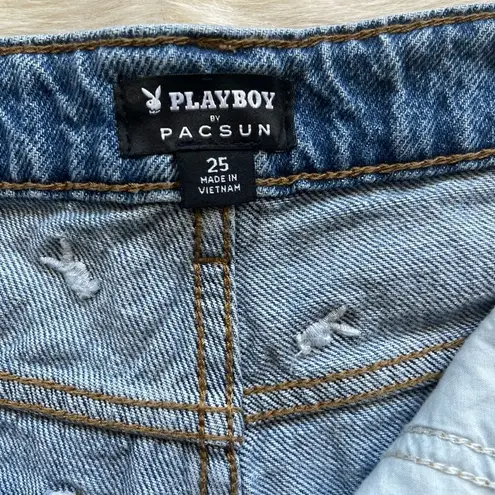 PacSun Playboy By  Raining Bunnies Denim Mom Shorts