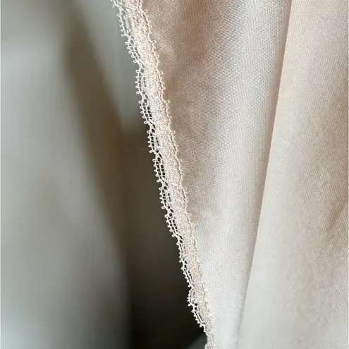 Vintage Lorraine Long Slip Beige USA made Lace trim Size 36 Tan