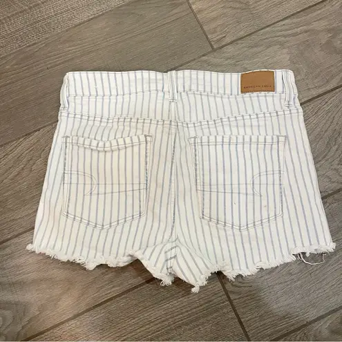 American Eagle  High-Waisted Striped Denim Short Short