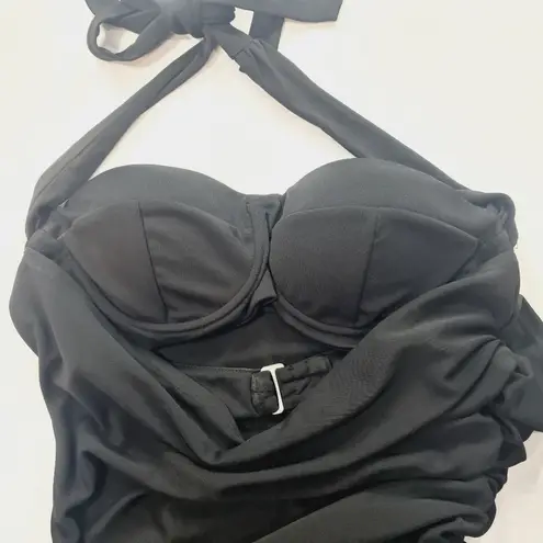 LPA Naima Ruched Maxi Dress in Black Small