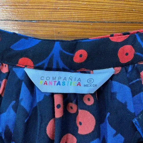 COMPANIA FANTASTICA Poppy Foral Tiered Long Sleeve Dress w/Pockets