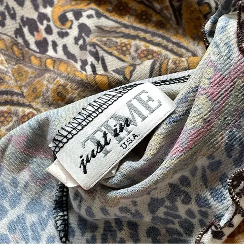 Vintage Y2K Just in Time USA Animal Print Semi Sheer Top Brown (medium) leopard