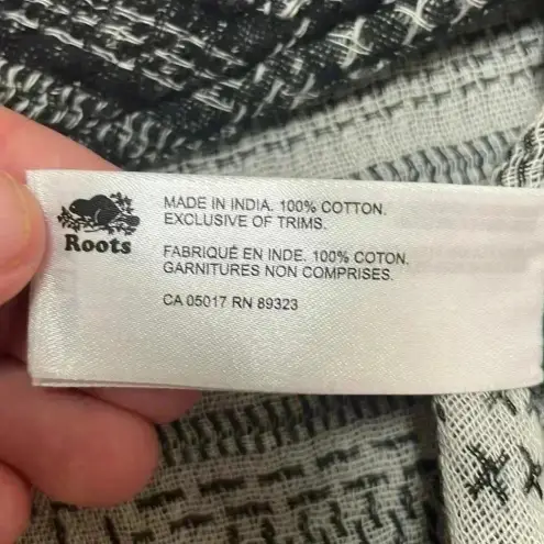 Roots  Open Cardigan Black/Gray & White One Size