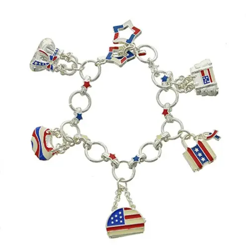 AMERICAN FLAG INDEPENDENCE DAY TOGGLE CLOSURE Silver