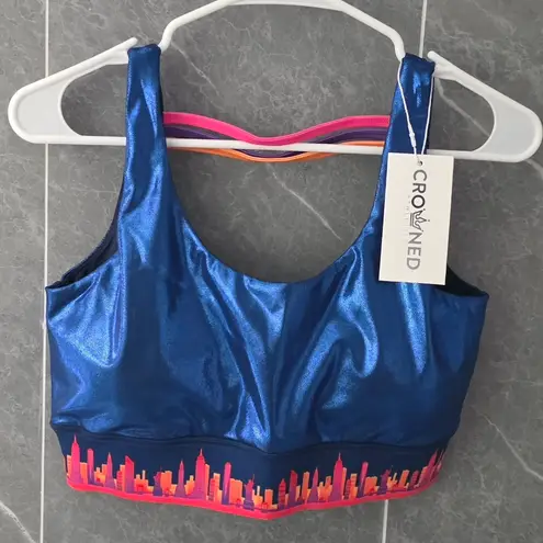 NWT Crowned Athletics Empire City Sports Bra Size Large Blue
