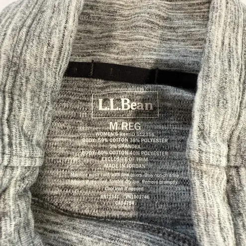LL Bean Gray Marled Cozy Mixed Knit Pullover Funnelneck Pocket Sweatshirt MEDIUM