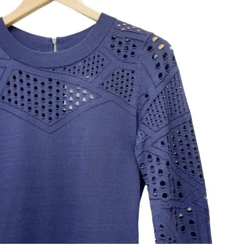 Milly NWT Dress Navy Blue Fractured Pointelle Bodycon Sheath Women’s Size Medium