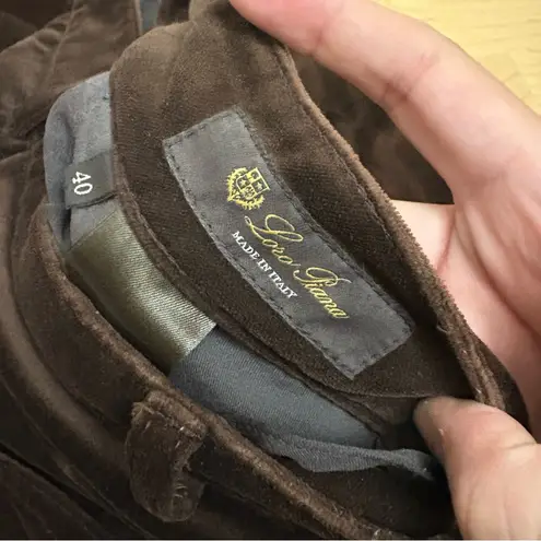 Loro Piana Brown Mathias Matte Velvet Pants Size 40 / 4