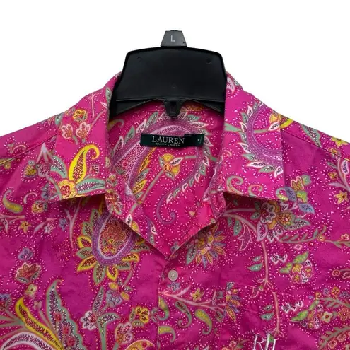 Ralph Lauren  Women's Size Medium Pink Paisley Classic Sleep Shirt