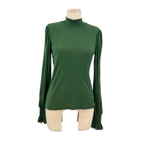 Nation Ltd Violet Prim And Proper Top Tee Blouse Pima Cotton Green Size XS