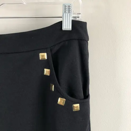 Carmen Marc Valvo | Black Studded Pencil Skirt
