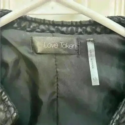 Love Token Faux Leather Jacket Size XS EUC