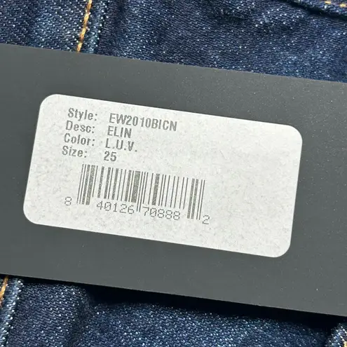 Edwin Women's Elin High Rise Straight Leg Denim Jeans L.U.V. Dark Wash 25 New Blue