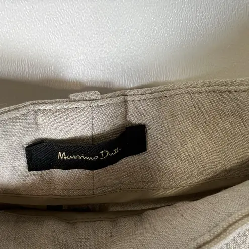 Massimo Dutti Massimo Dutti Linen Blend Tan Cargo Leg Sz 10 Pants High Waist Resort Vacation