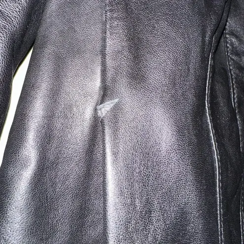 Cole Haan Women’s Cold Haan Genuine Lamb Skin Leather Zip Up Jacket Black Size XS