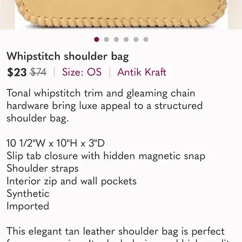 Antik Kraft Whipstitch Shoulder Bag with Buckle