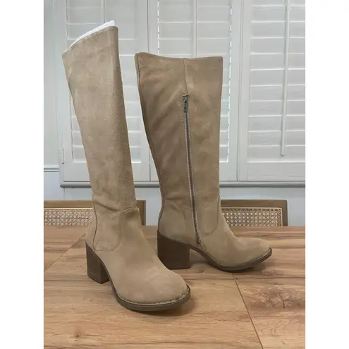 Born Women's Thea Boots Natural Dijon Suede Size 8 NWOB Comfy Long