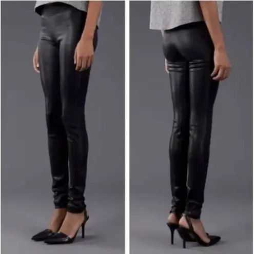 Goldsign Zebra Black Coated Skinny Leggings Jegging Size 27