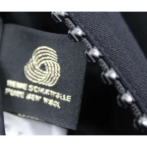 Escada Blazer Rhinestone Crystals Zipper Wool Jacket Black Lined Size 34 Small