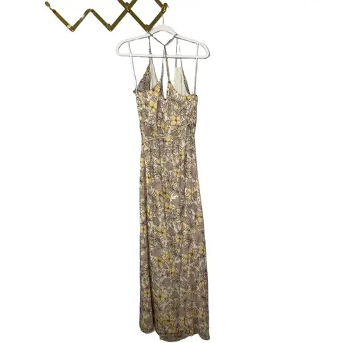 The Jetset Diaries Frangapani Maxi Dress Size Medium Yellow Floral Print New