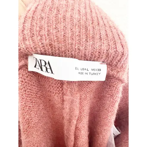 ZARA  Maeve Pink Knit Joggers Size Large High-Waisted Pants Loungewear Cozy