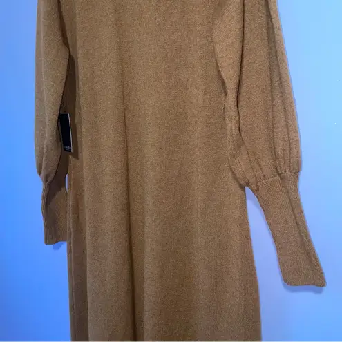 Eloquii NEW Puff Sleeve Collared Sweater Dress Women Size 18/20 Neutral Office